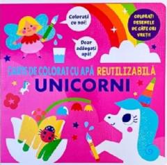 Unicorni - Carte de colorat cu apa, reutilizabila