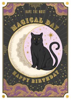 Felicitare - Magical Day Black Cat