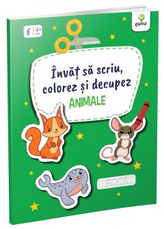 Invat sa scriu, colorez si decupez - Animale