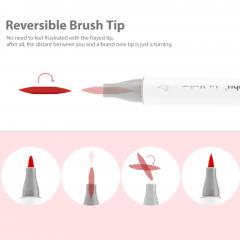 Set 36 markere - Ohuhu Honolulu - Skin Tones Brush & Chisel