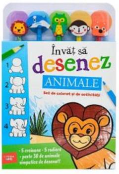 Invat sa desenez. Animale. Set de colorat si de activitati