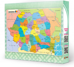 Puzzle - Harta Romaniei - 120 piese