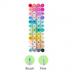 Set 48 markere Brush & Fine - Ohuhu Honolulu B - Multicolor