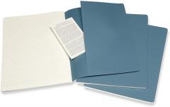 Set 3 caiete - Moleskine Cahier - X-Large, Ruled - Brisk Blue