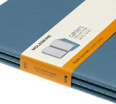 Set 3 caiete - Moleskine Cahier - X-Large, Ruled - Brisk Blue