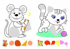 Decupeaza, coloreaza si lipeste. Animalele