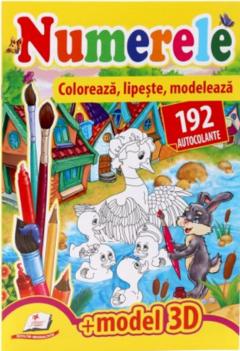 Numerele - Coloreaza, lipeste, modeleaza + 192 autocolante +3D model