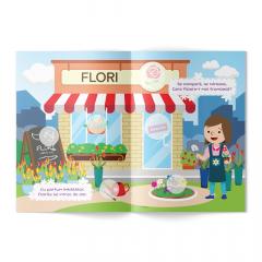 Carte cu autocolante. Flori