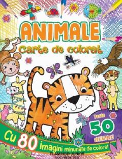 Animale - Carte de colorat cu abtibilduri