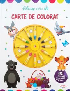 Disney Bebe. Carte de colorat. 12 creioane mici pentru maini de pitici