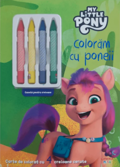 My Little Pony. Coloram cu poneii. Carte de colorat cu 4 creioane cerate