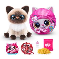 Jucarie de plus interactiva pisica cu accesorii supriza, Smitten Kittens - Pets Alive - Mai multe modele