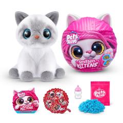 Jucarie de plus interactiva pisica cu accesorii supriza, Smitten Kittens - Pets Alive - Mai multe modele