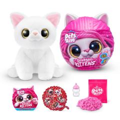 Jucarie de plus interactiva pisica cu accesorii supriza, Smitten Kittens - Pets Alive - Mai multe modele