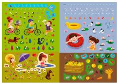 600 наклеек. Времена года