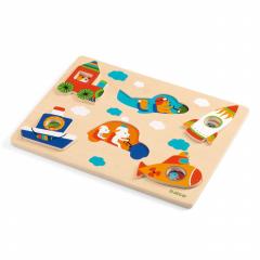Puzzle educativ - Vehicule cu surprize