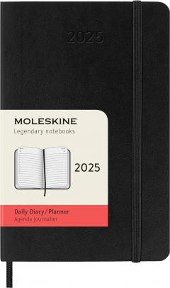 Agenda 2025 - Moleskine Classic 12 Month - Daily Planner - Soft Cover - Pocket, Black