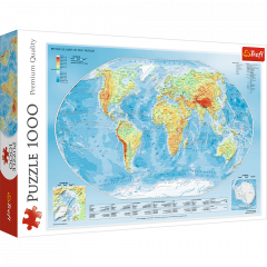Trefl Puzzles - Physical map of the world / Meridian