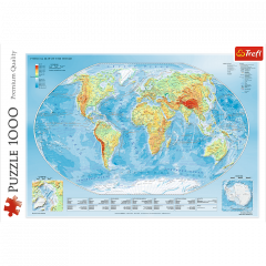 Trefl Puzzles - Physical map of the world / Meridian