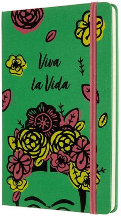 Carnet - Frida Kahlo - Large, Ruled, Hard Cover - Green LEFKQP060