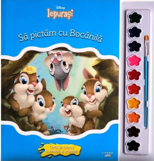 Sa pictam cu Bocanila. Carte de colorat cu pensula si acuarele