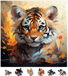 Puzzle din lemn - Baby Tiger 3