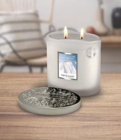 Lumanare parfumata - Fresh Linen - 2 Wick Ellipse Jar