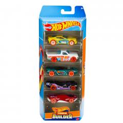 Set masini - Hot Wheels - Track Builder, 5 bucati