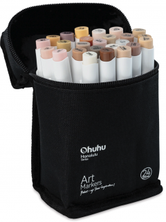 Set 24 markere + 1 blender - Ohuhu Dual Tips - Skin Tones