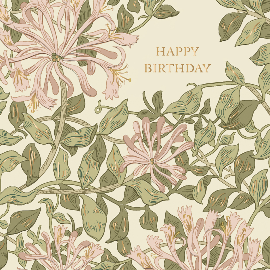 Felicitare William Morris Happy Birthday Model 2 Ling Design 