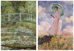 Puzzle 2x1000 piese - The Water-Lily Pond and Woman with Parasol Turned to the Left