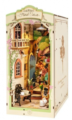 Puzzle 3D din lemn - Cotor de carte - Floral Corner