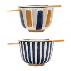 Bol cu 2 chopsticks - Blue Sand - doua modele