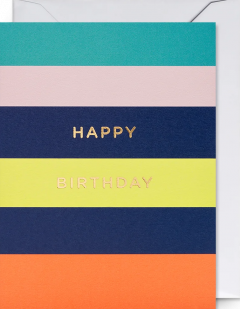 Felicitare - Cherished - Happy Birthday Striped - Mini Card