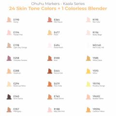 Set 24 markere - Ohuhu Kaala - Skin Tones Broad & Fine