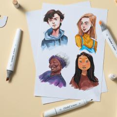 Set 24 markere - Ohuhu Kaala - Skin Tones Broad & Fine