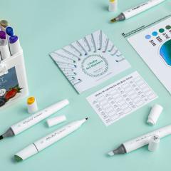 Set 24 markere - Ohuhu Kaala - Broad & Fine Basic Tones