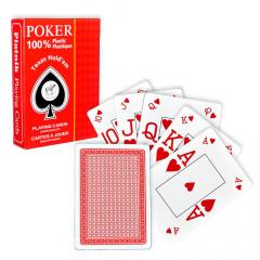 Carti de joc - Poker Texas Hold'em 100% plastic (Albastru/Rosu)