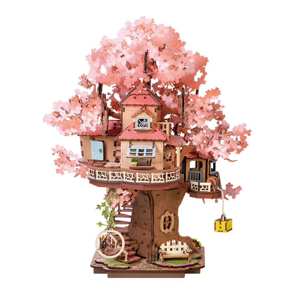 Puzzle 3D - Casa din Copacul Sakura, 535 piese - Robotime