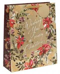 Punga cadou - Stephanie Dyment - Festive Floral Gold - Shopper Bag