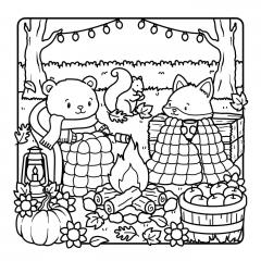 The Comfy Fall Coloring Book - Cute 'n' Cozy