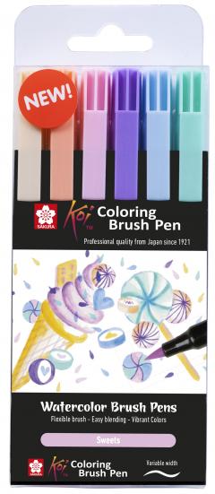 Set 6 markere varf pensula - Koi Sweets - Sakura