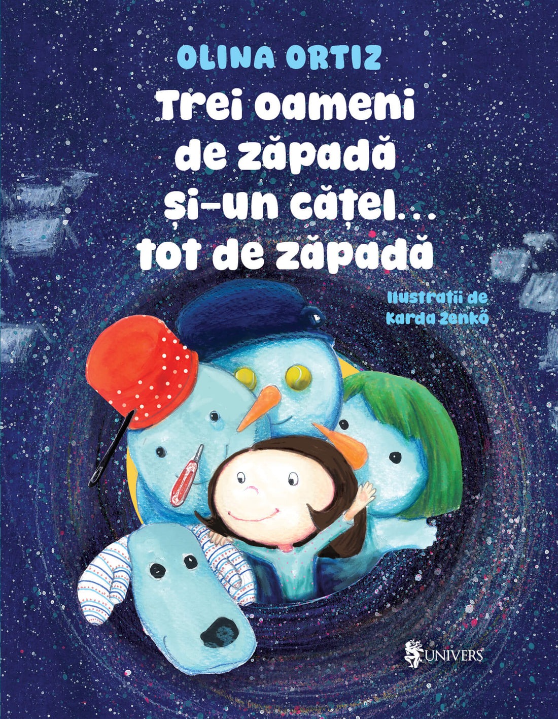 Trei oameni de zapada si-un catel tot de zapada