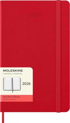 Agenda 2026 - Moleskine Classic 12 Months Daily Planner - Hardcover, Large (Red)