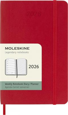 Agenda 2026 - Moleskine Classic 12 Months Weekly Planner - Softcover, Pocket (Red)
