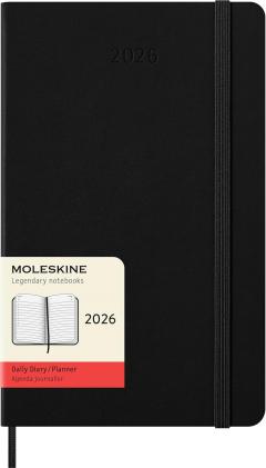 Agenda 2026 - Moleskine Classic 12 Months Daily Planner - Hardcover, Large (Black)