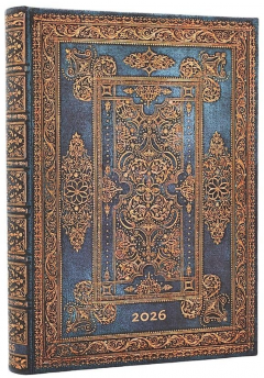 Agenda 2026 - Paperblanks - Blue Luxe (Luxe Design) - Midi 12-Month Day-at-a-Time Hardcover Flexi