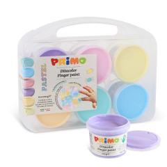 Primo PASTEL colours finger paint in pot 100 gr, multipurpose box, 6 colours