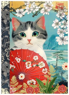 Carnet - Chat Japon, 10.5x15cm