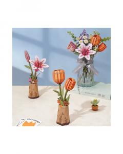 Puzzle 3D 124 piese - Lalea portocalie